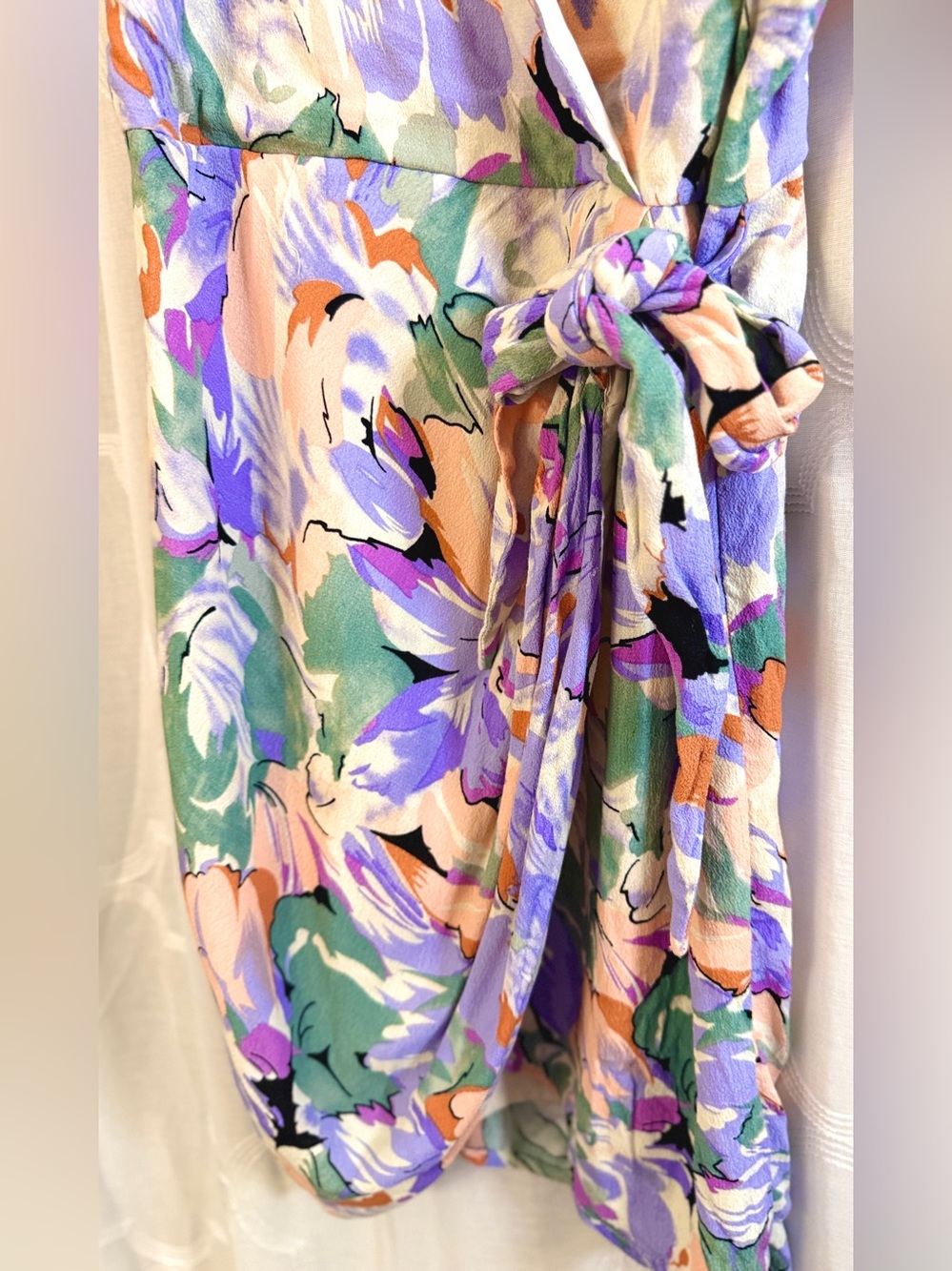 Lulus Pastel Floral Wrap Tie Mini Sun Dress Size Small - Picture 3 of 9